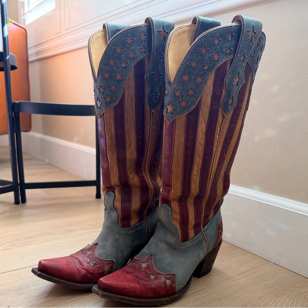 Old Gringo vintage American flag cowgirl boot